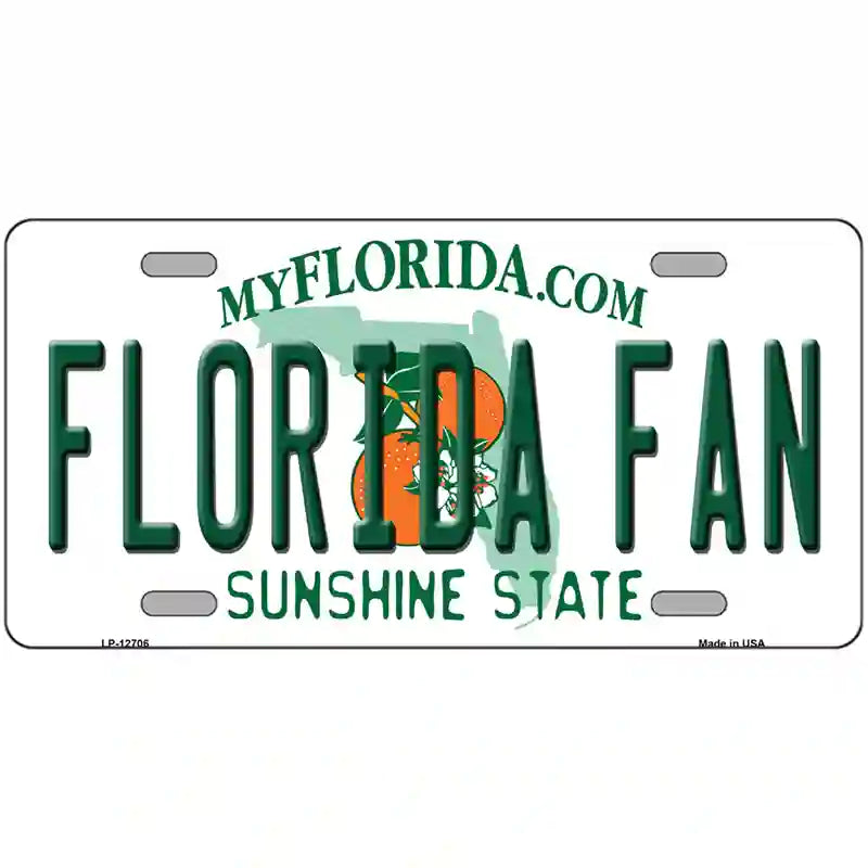 Florida Fan Novelty Metal License Plate 24" x 12" (LLP)