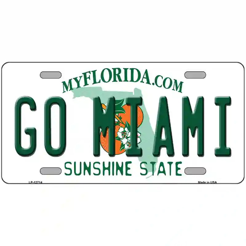 Go Miami Novelty Metal License Plate 24" x 12" (LLP)