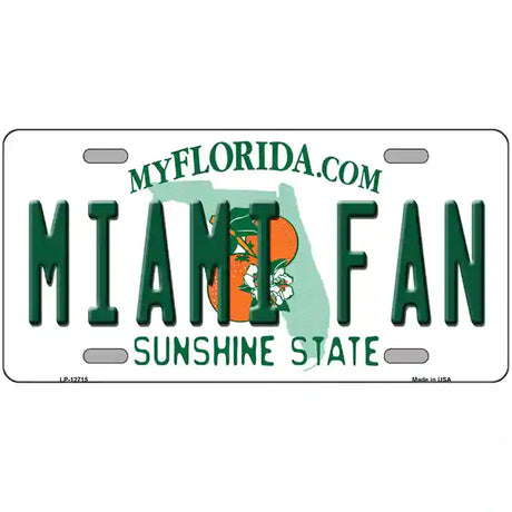 Miami Fan Novelty Metal License Plate 24" x 12" (LLP)