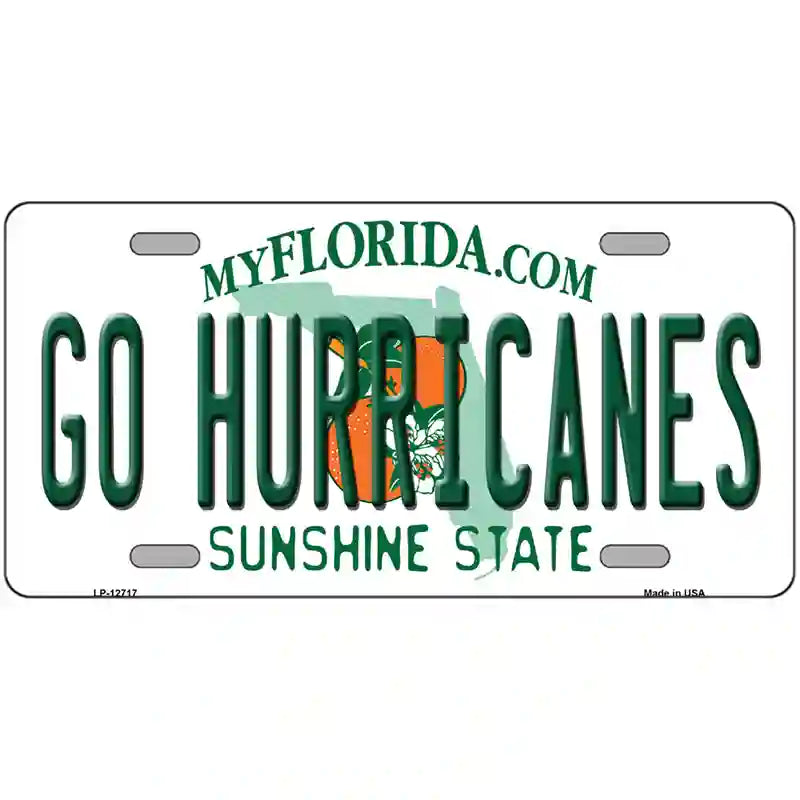 Go Hurricanes Novelty Metal License Plate 24" x 12" (LLP)