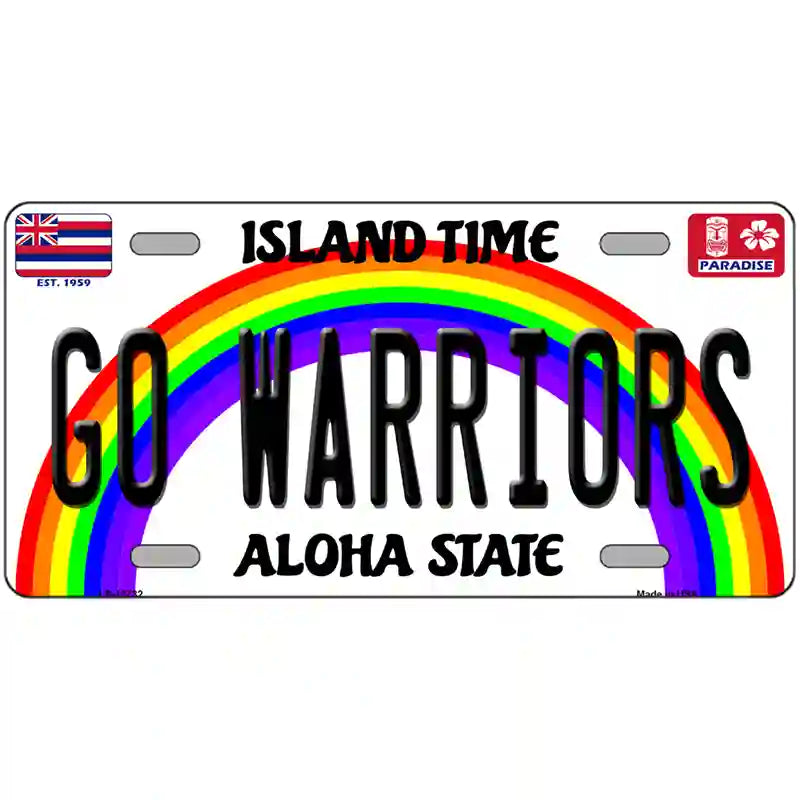 Go Warriors Novelty Metal License Plate 24" x 12" (LLP)