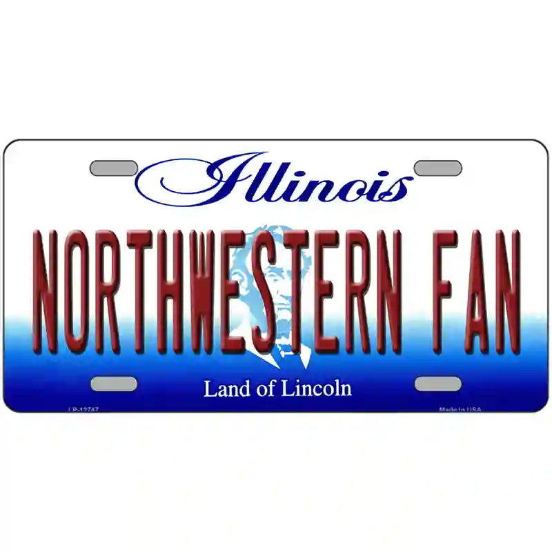 Northwestern Fan Novelty Metal License Plate 24" x 12" (LLP)