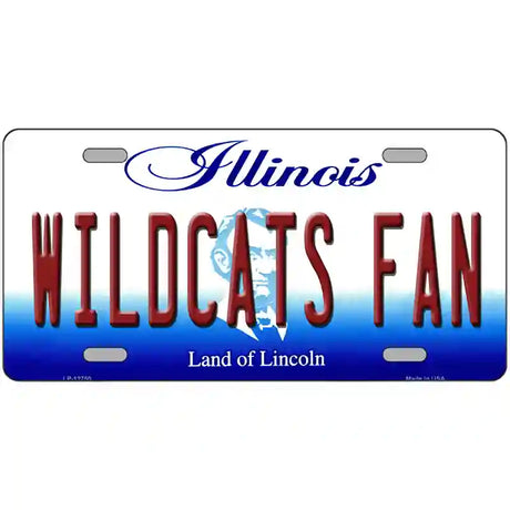 Wildcats Fan Illinois Novelty Metal License Plate 24" x 12" (LLP)