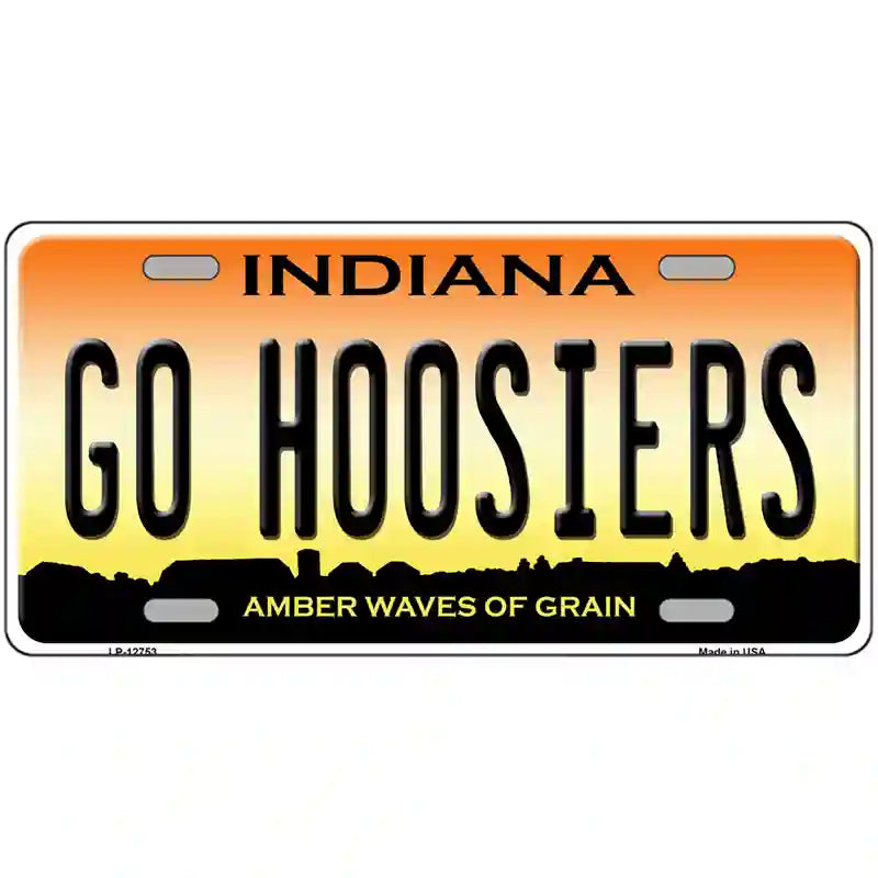 Go Hoosiers Novelty Metal License Plate Tag 24" x 12" (LLP)