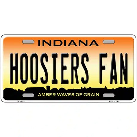 Hoosiers Fan Novelty Metal License Plate Tag 24" x 12" (LLP)