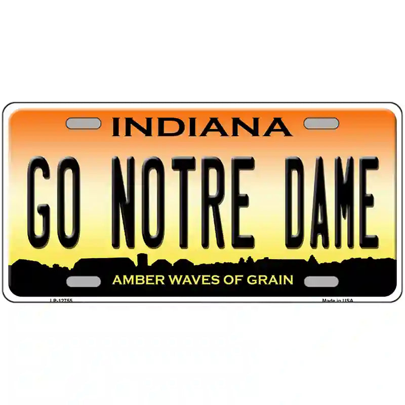 Go Notre Dame Novelty Metal License Plate Tag 24" x 12" (LLP)