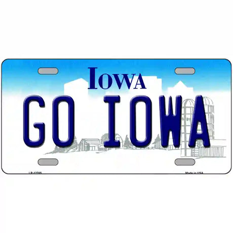 Go Iowa Novelty Metal License Plate Tag 24" x 12" (LLP)