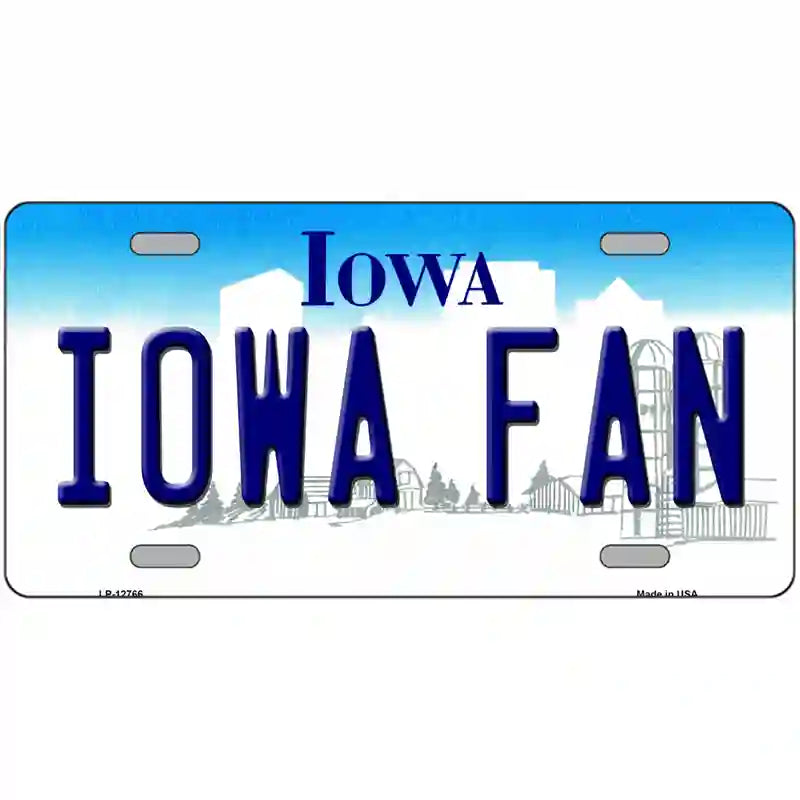 Iowa Fan Novelty Metal License Plate Tag 24" x 12" (LLP)