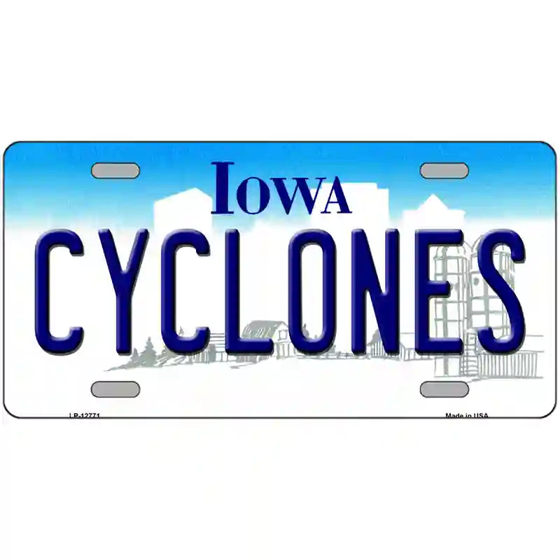 Cyclones Novelty Metal License Plate Tag 24" x 12" (LLP)