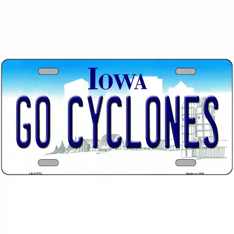 Go Cyclones Novelty Metal License Plate Tag 24" x 12" (LLP)