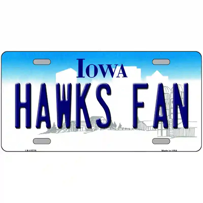 Hawks Fan Novelty Metal License Plate Tag 24" x 12" (LLP)