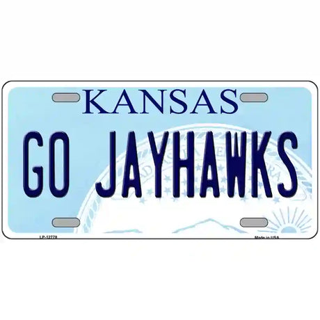 Go Jayhawks Novelty Metal License Plate Tag 24" x 12" (LLP)