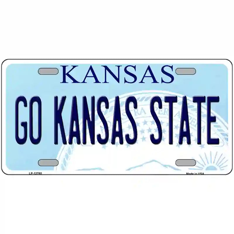 Go Kansas State Novelty Metal License Plate Tag 24" x 12" (LLP)