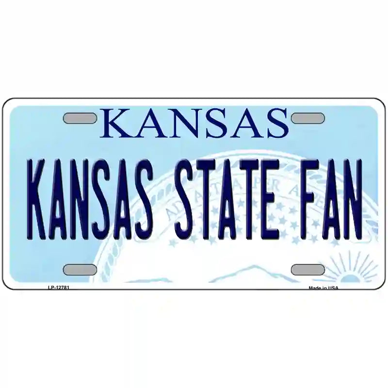 Kansas State Fan Novelty Metal License Plate Tag 24" x 12" (LLP)