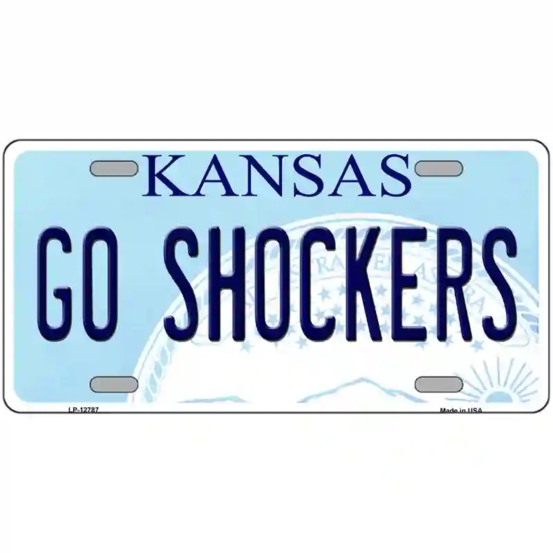 Go Shockers Novelty Metal License Plate Tag 24" x 12" (LLP)