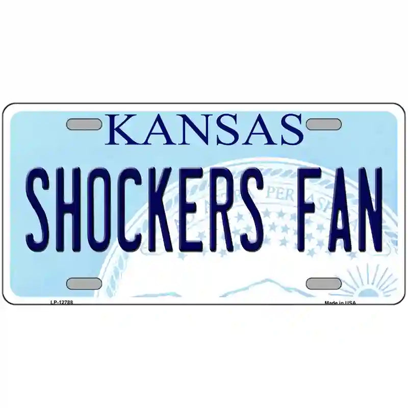 Shockers Fan Novelty Metal License Plate Tag 24" x 12" (LLP)