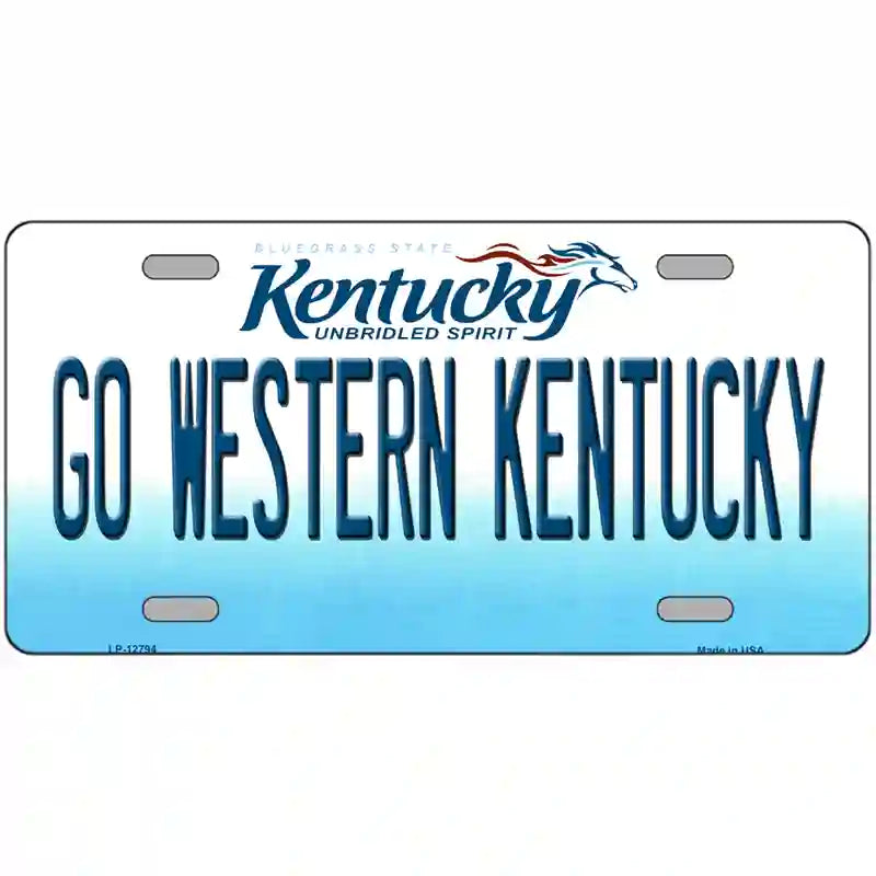 Go Western Kentucky Novelty Metal License Plate Tag 24" x 12" (LLP)