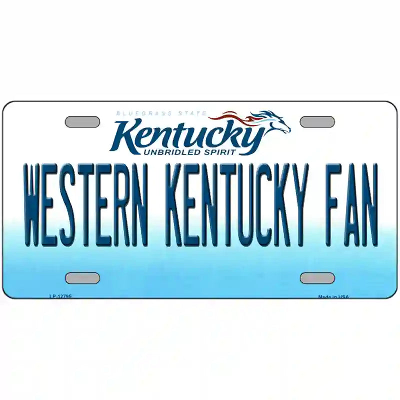 Western Kentucky Fan Novelty Metal License Plate Tag 24" x 12" (LLP)