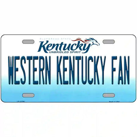 Western Kentucky Fan Novelty Metal License Plate Tag 24" x 12" (LLP)