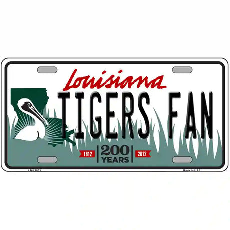 Louisiana Tigers Fan Novelty Metal License Plate Tag 24" x 12" (LLP)