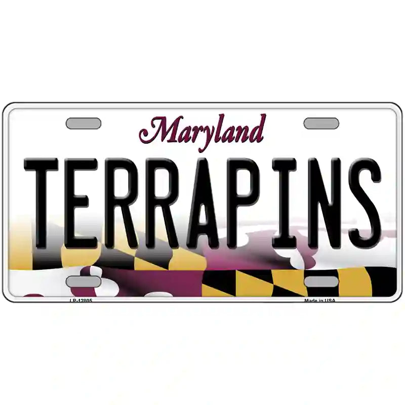 Terrapins Novelty Metal License Plate Tag 24" x 12" (LLP)