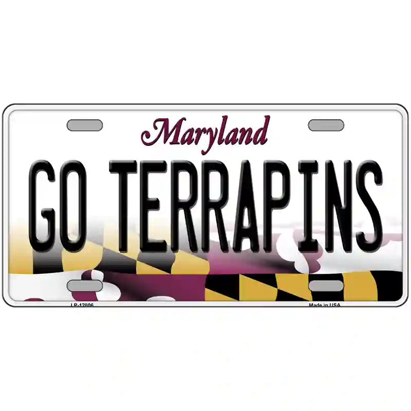 Go Terrapins Novelty Metal License Plate Tag 24" x 12" (LLP)