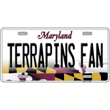 Terrapins Fan Novelty Metal License Plate Tag 24" x 12" (LLP)