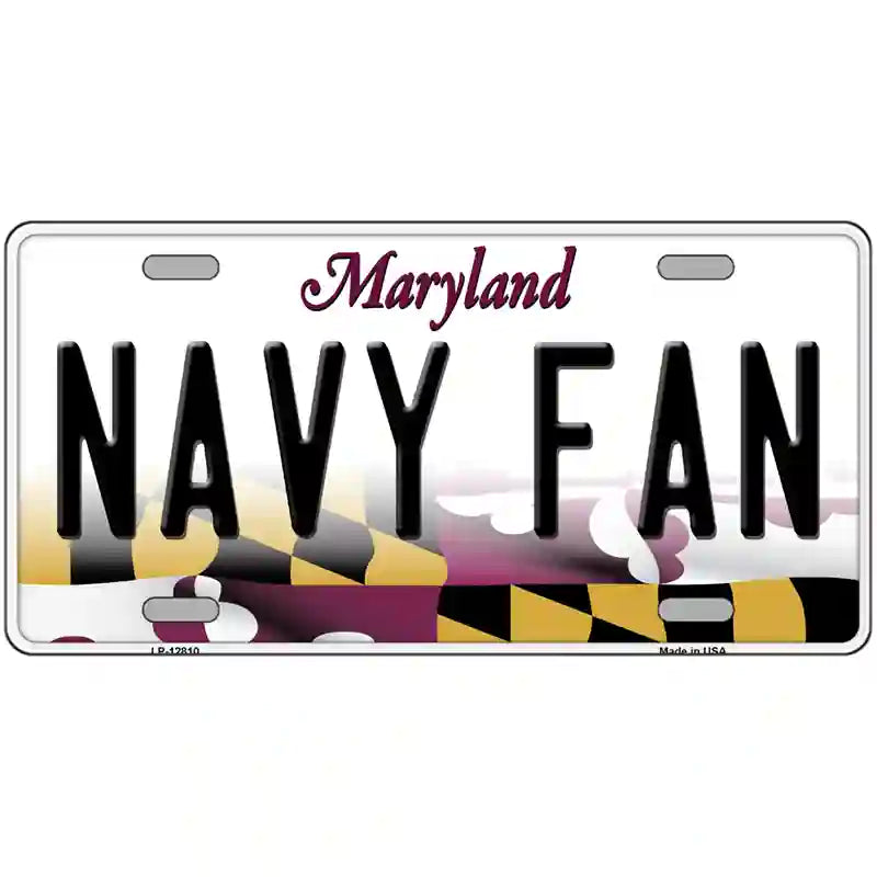 Navy Fan Novelty Metal License Plate Tag 24" x 12" (LLP)