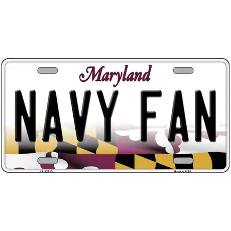 Navy Fan Novelty Metal License Plate Tag 24" x 12" (LLP)