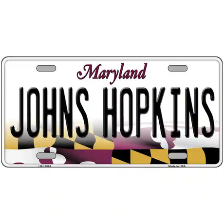 Johns Hopkins Novelty Metal License Plate Tag 24" x 12" (LLP)