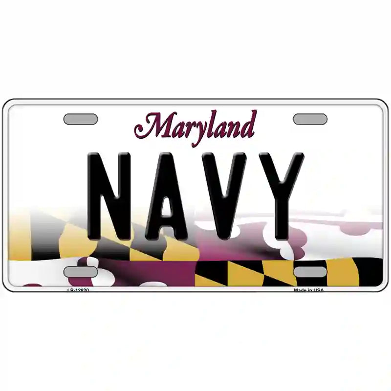 Navy Novelty Metal License Plate 24" x 12" (LLP)