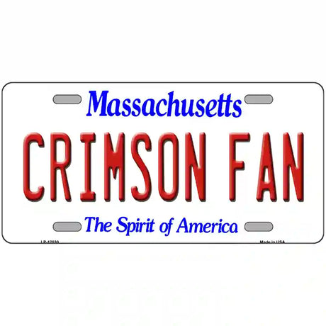 Crimson Fan Novelty Metal License Plate 24" x 12" (LLP)