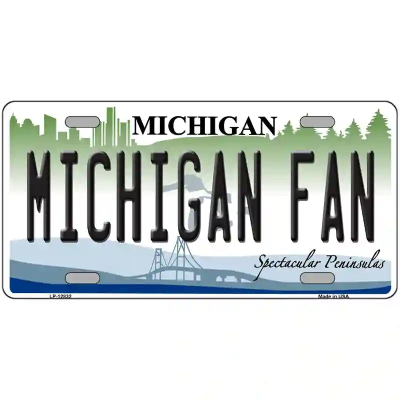 Michigan Fan Novelty Metal License Plate 24" x 12" (LLP)