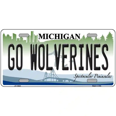 Go Wolverines Novelty Metal License Plate 24" x 12" (LLP)