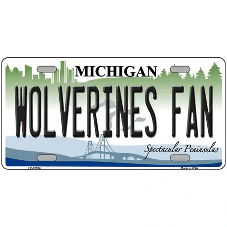 Wolverines Fan Novelty Metal License Plate 24" x 12" (LLP)