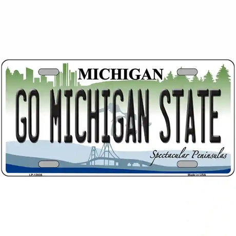 Go Michigan State Novelty Metal License Plate 24" x 12" (LLP)