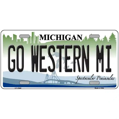 Go Western Michigan Novelty Metal License Plate 24" x 12" (LLP)