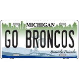 Go Broncos Michigan Novelty Metal License Plate 24" x 12" (LLP)