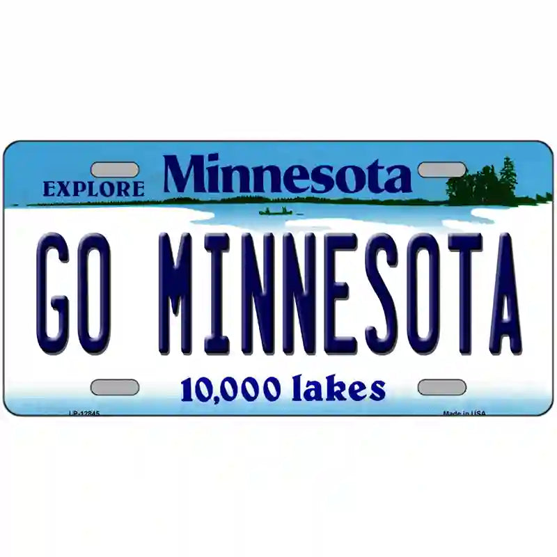 Go Minnesota Novelty Metal License Plate 24" x 12" (LLP)