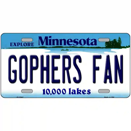 Gophers Fan Novelty Metal License Plate 24" x 12" (LLP)