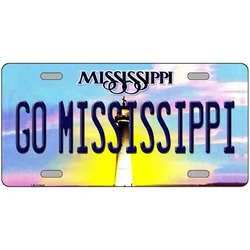 Go Mississippi Novelty Metal License Plate 24" x 12" (LLP)