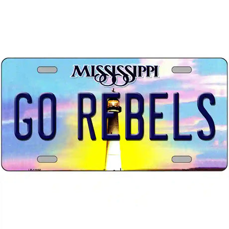 Go Rebels Novelty Metal License Plate 24" x 12" (LLP)