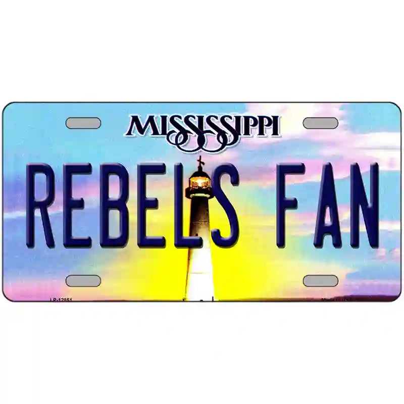 Rebels Fan Novelty Metal License Plate 24" x 12" (LLP)