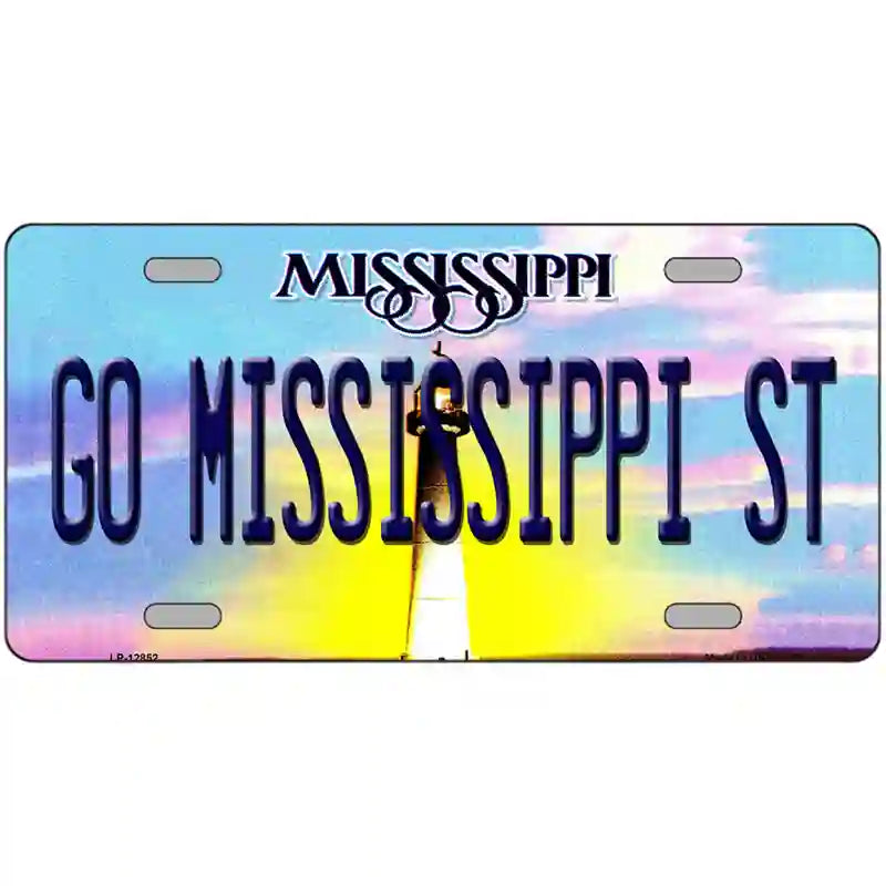 Go Mississippi State Novelty Metal License Plate 24" x 12" (LLP)