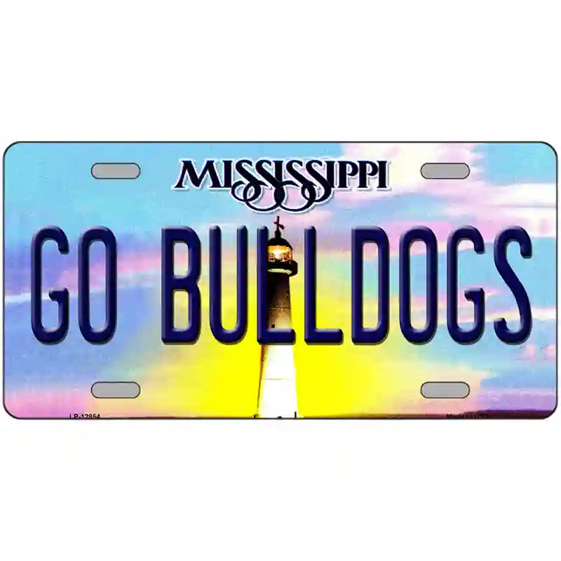 Go Bulldogs Mississippi Novelty Metal License Plate 24" x 12" (LLP)