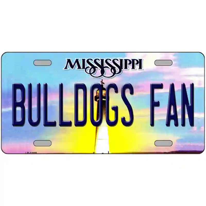 Bulldogs Fan Mississippi Novelty Metal License Plate 24" x 12" (LLP)