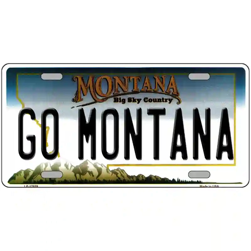 Go Montana Novelty Metal License Plate 24" x 12" (LLP)