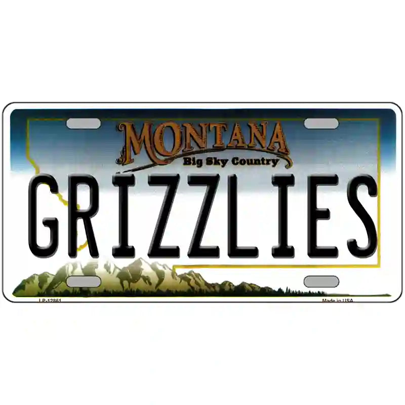 Grizzlies Novelty Metal License Plate 24" x 12" (LLP)