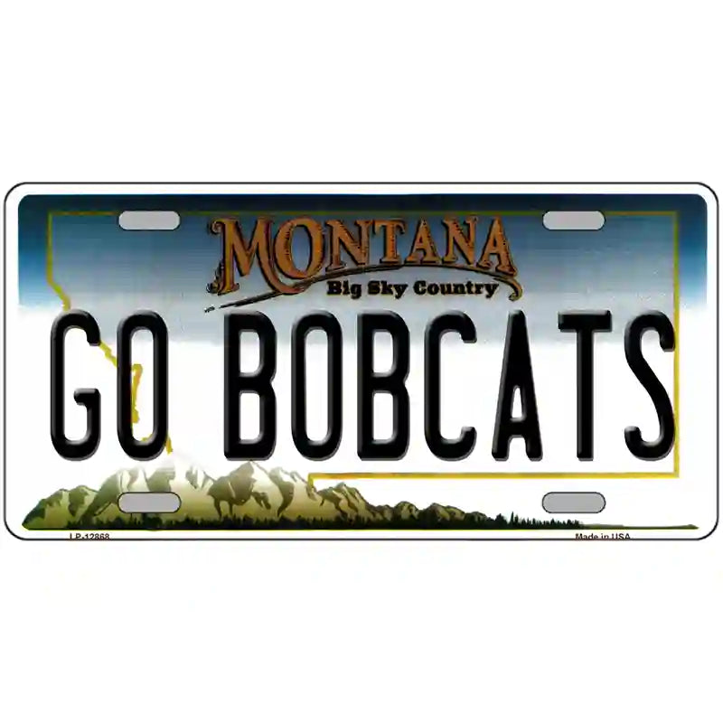 Go Bobcats Novelty Metal License Plate 24" x 12" (LLP)