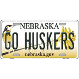 Go Huskers Novelty Metal License Plate 24" x 12" (LLP)